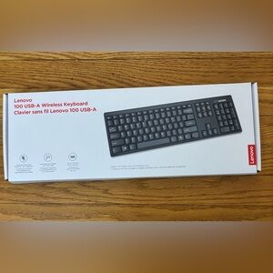 Lenovo Wireless Keyboard 100 USB-A w Copilot Key Black PC Laptop Plug In New